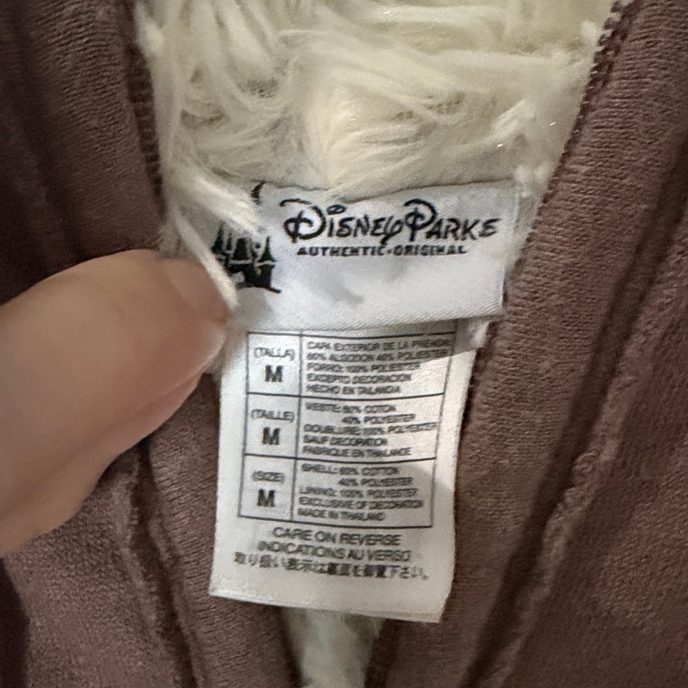 Disney parks Mickey Brown Zip-Up Hoodie 55 anniversary fleece lined size medium - Picture 2 of 5